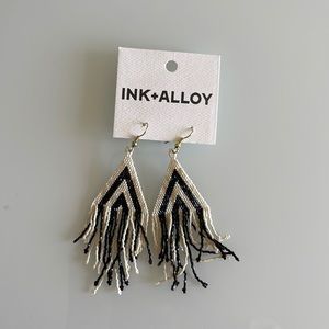 NWT Ink and Alloy Beaded Earrings